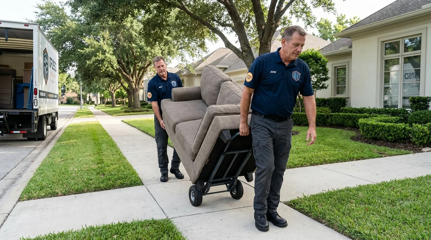 Local residential moving crew loading furniture in Picayune, MS